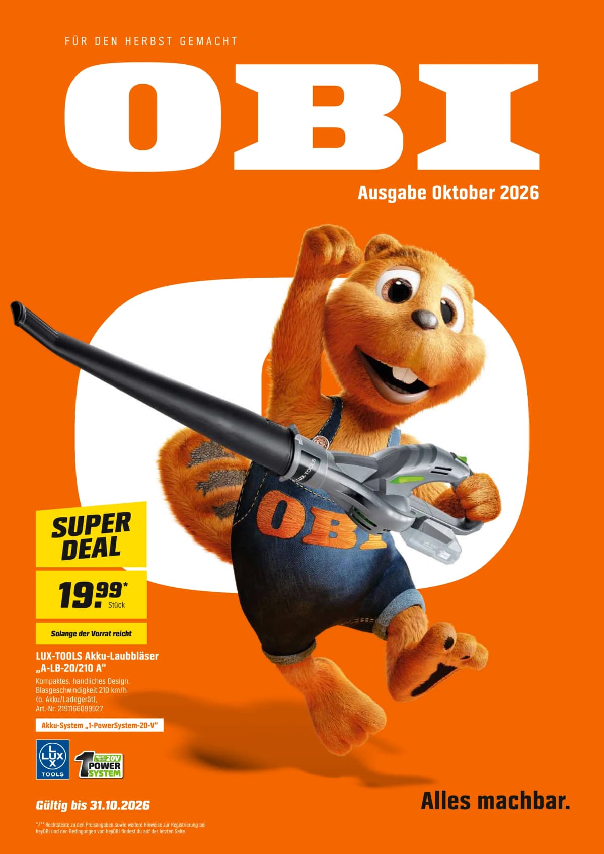 Obi katalog Super Deals October, 01.10.2026. – 31.10.2026.