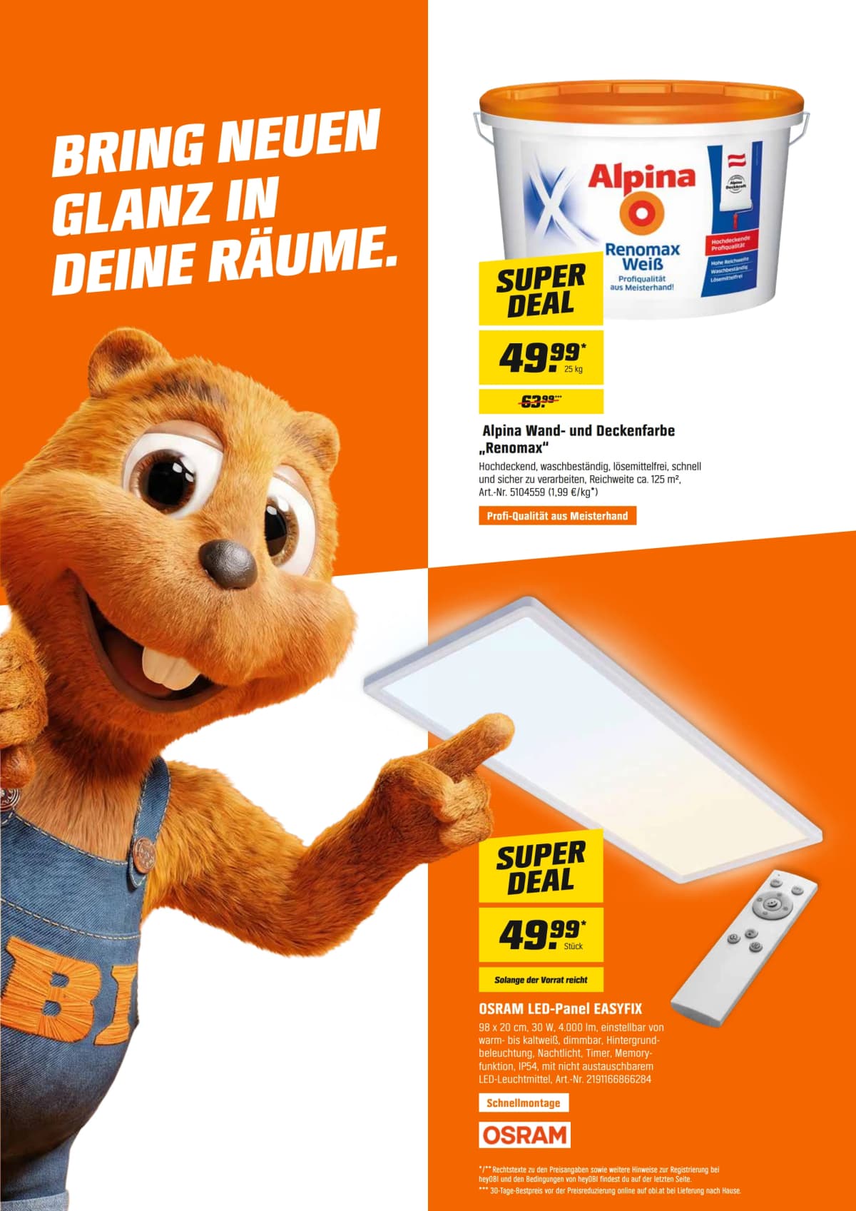 Seite 9 des Obi Flugblatts – Super Deals October