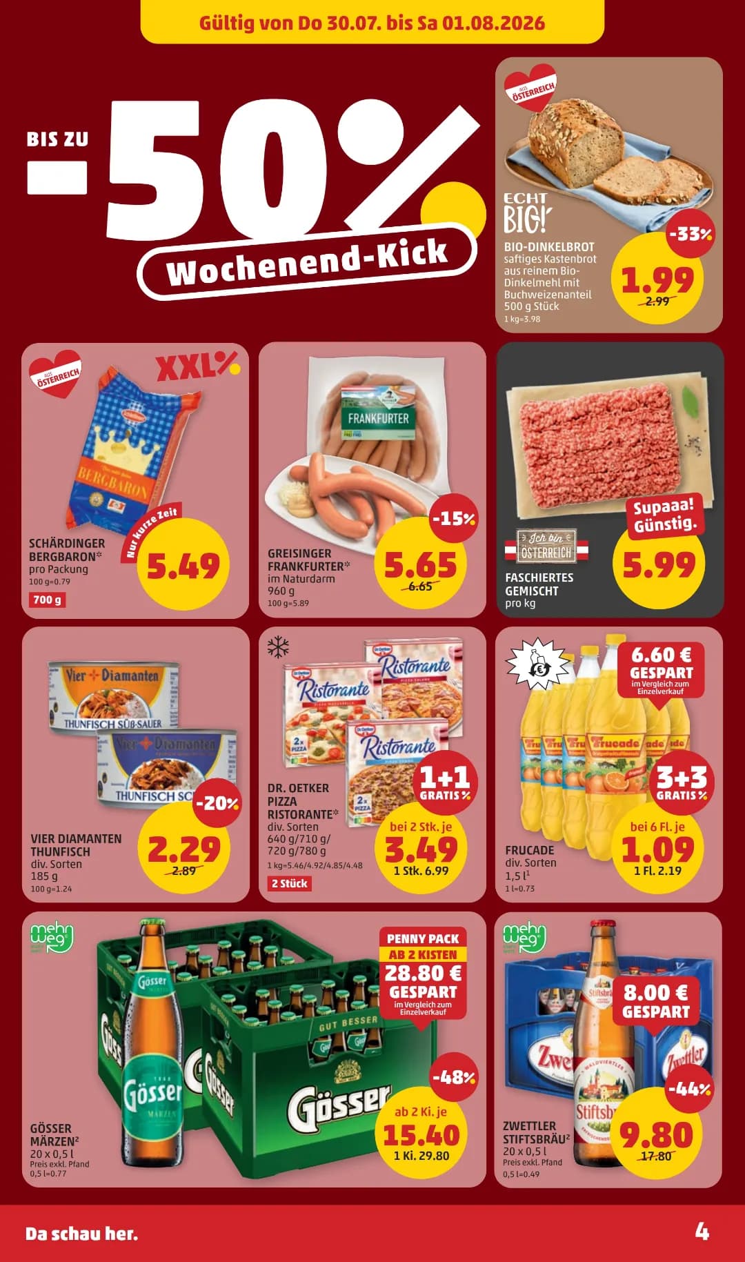Seite 4 des Penny Flugblatts – Wochenangebote ab 31.07.2026