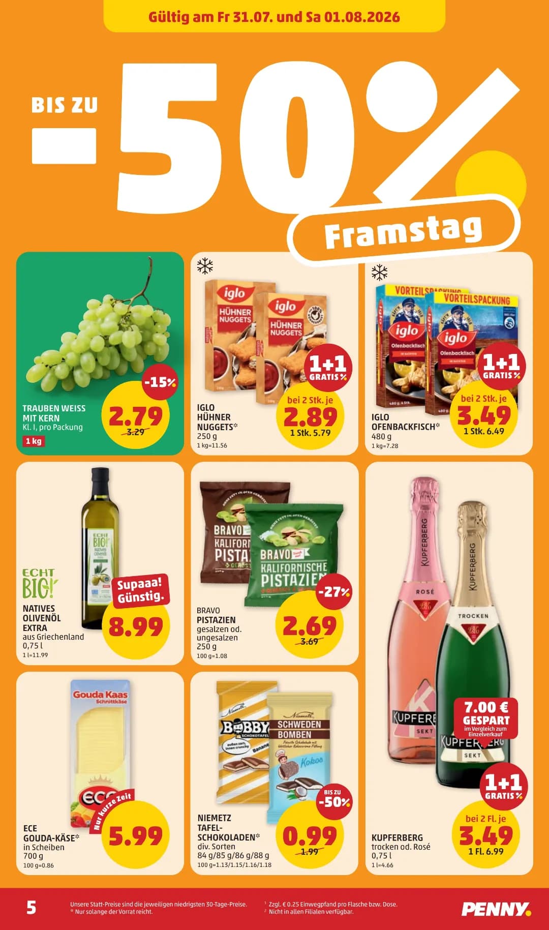 Seite 5 des Penny Flugblatts – Wochenangebote ab 31.07.2026