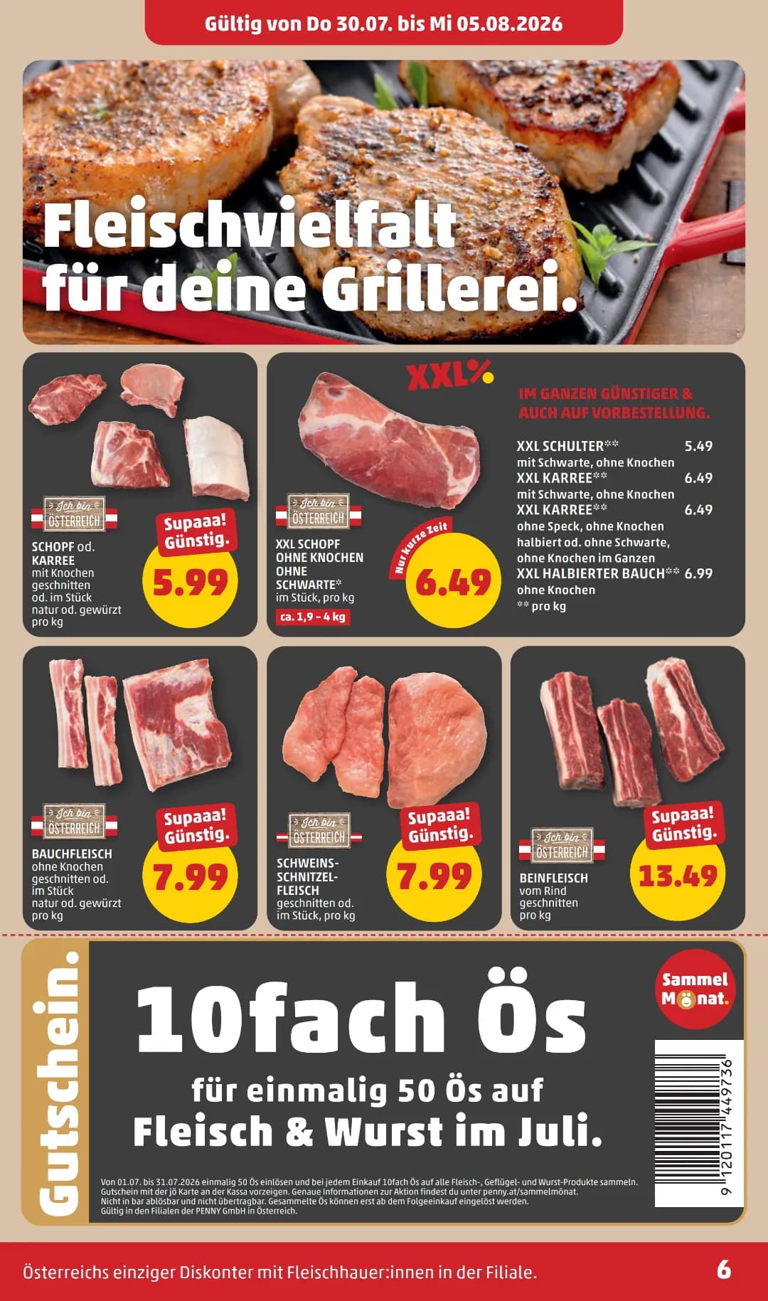 Seite 6 des Penny Flugblatts – Wochenangebote ab 31.07.2026