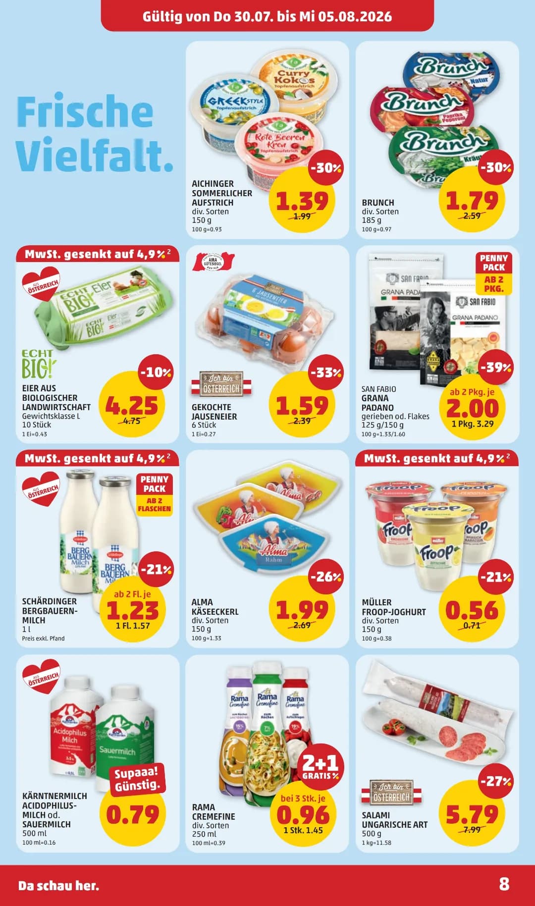 Seite 8 des Penny Flugblatts – Wochenangebote ab 31.07.2026