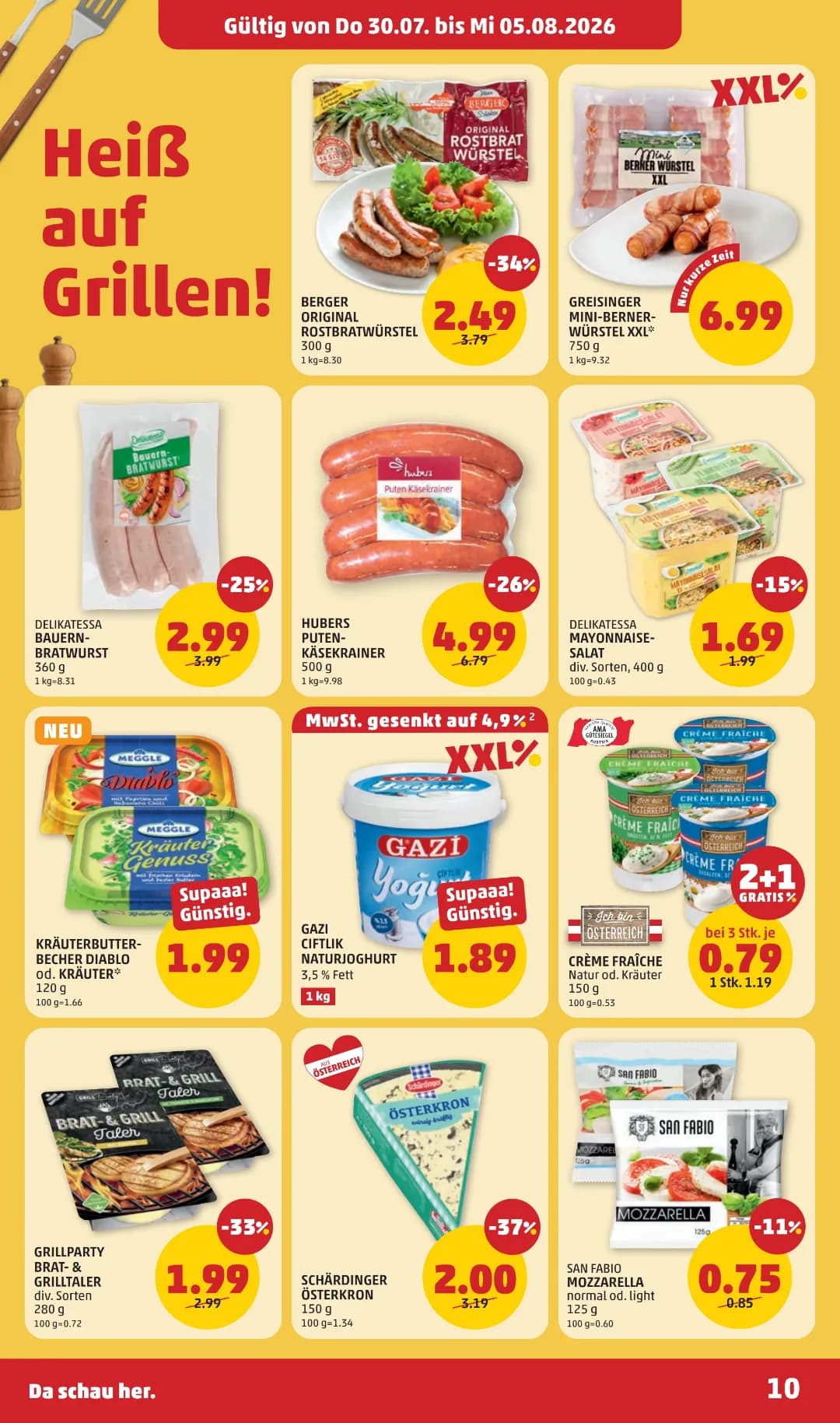 Seite 10 des Penny Flugblatts – Wochenangebote ab 31.07.2026