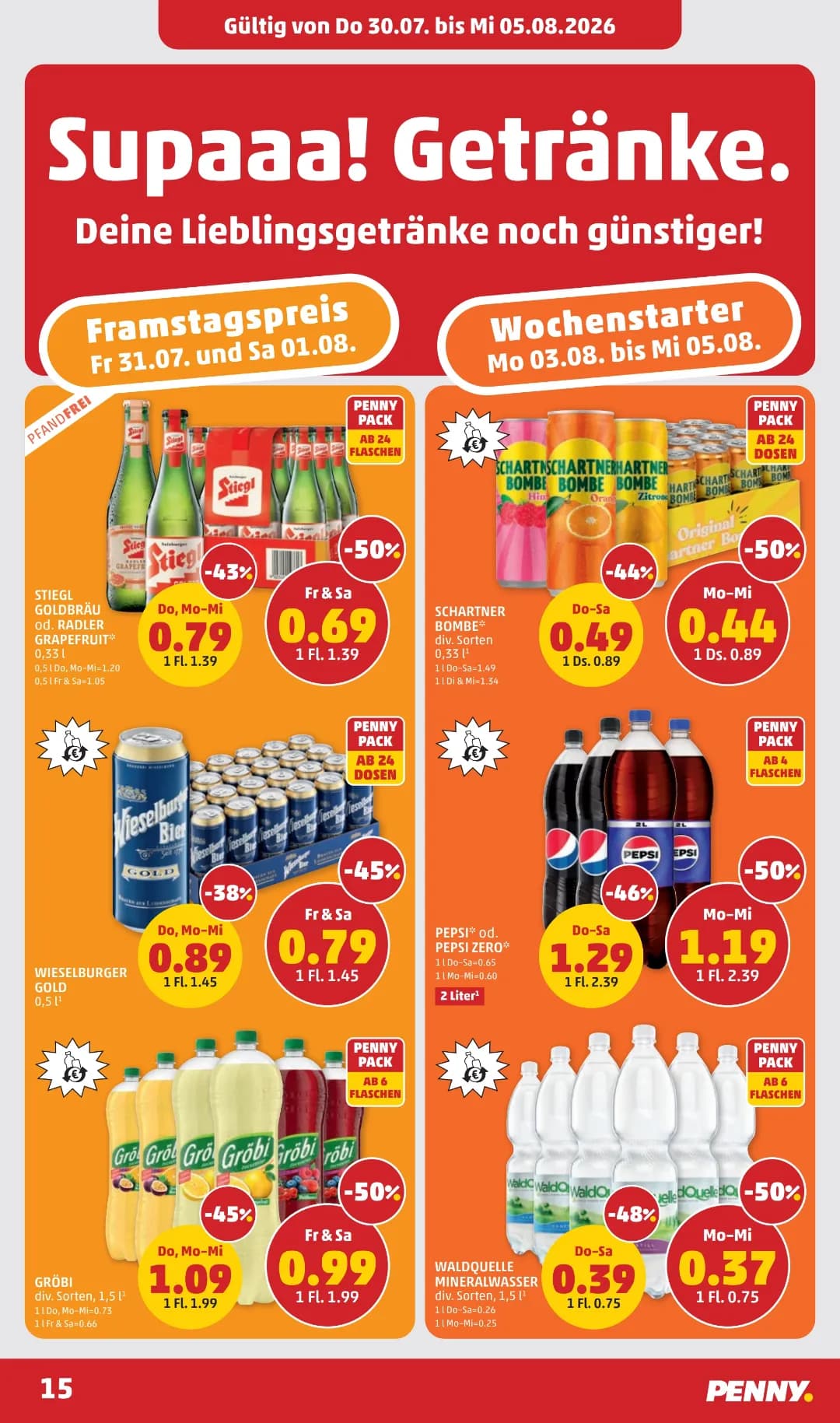 Seite 15 des Penny Flugblatts – Wochenangebote ab 31.07.2026