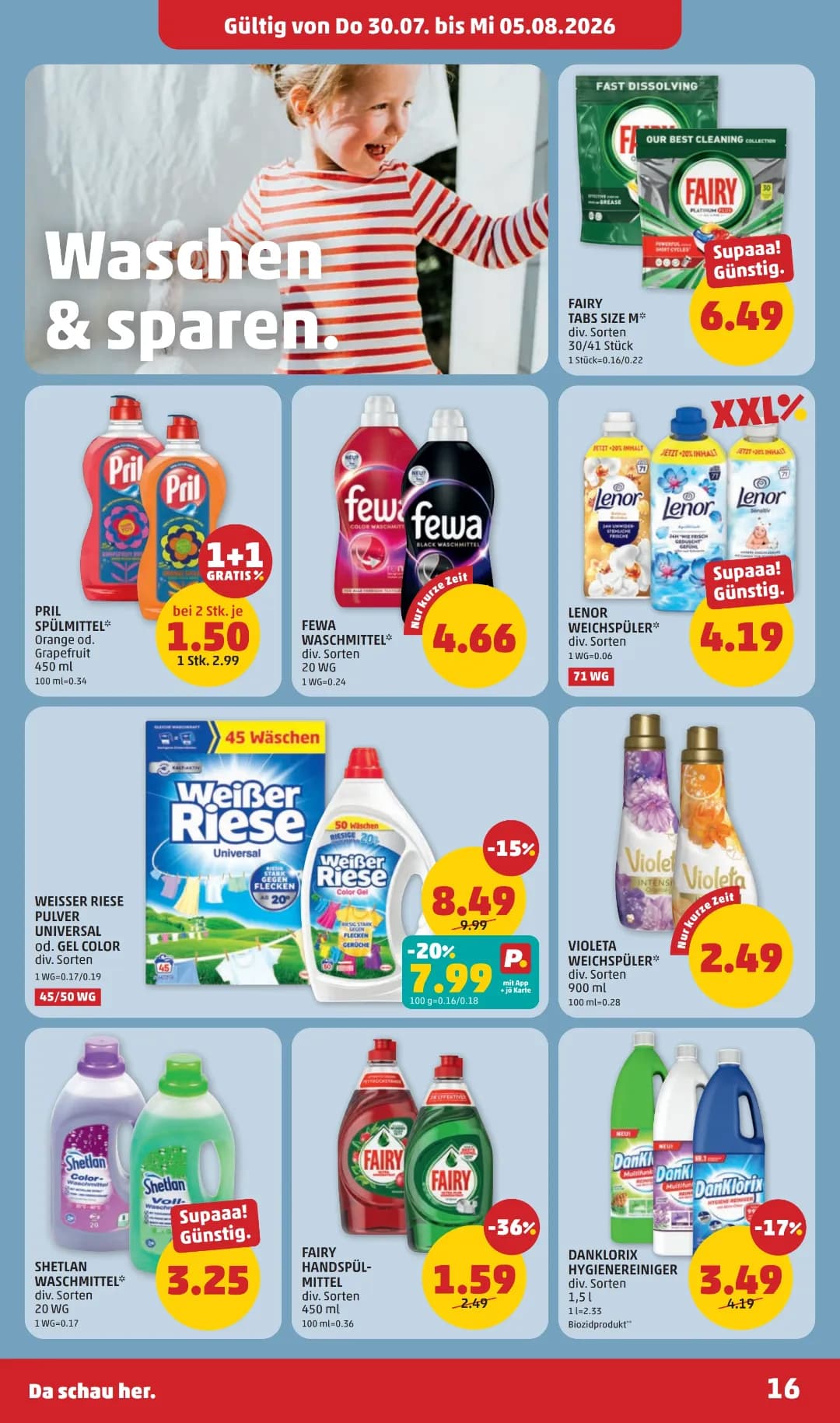 Seite 16 des Penny Flugblatts – Wochenangebote ab 31.07.2026