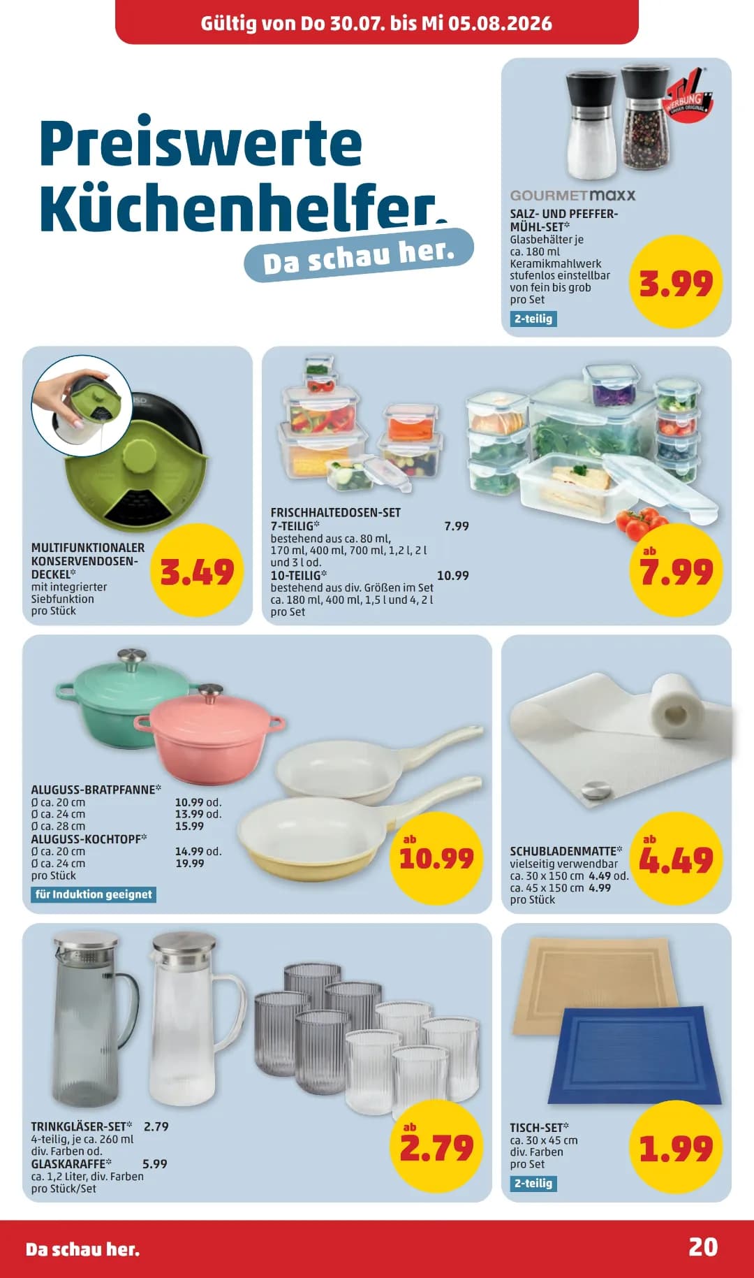 Seite 20 des Penny Flugblatts – Wochenangebote ab 31.07.2026