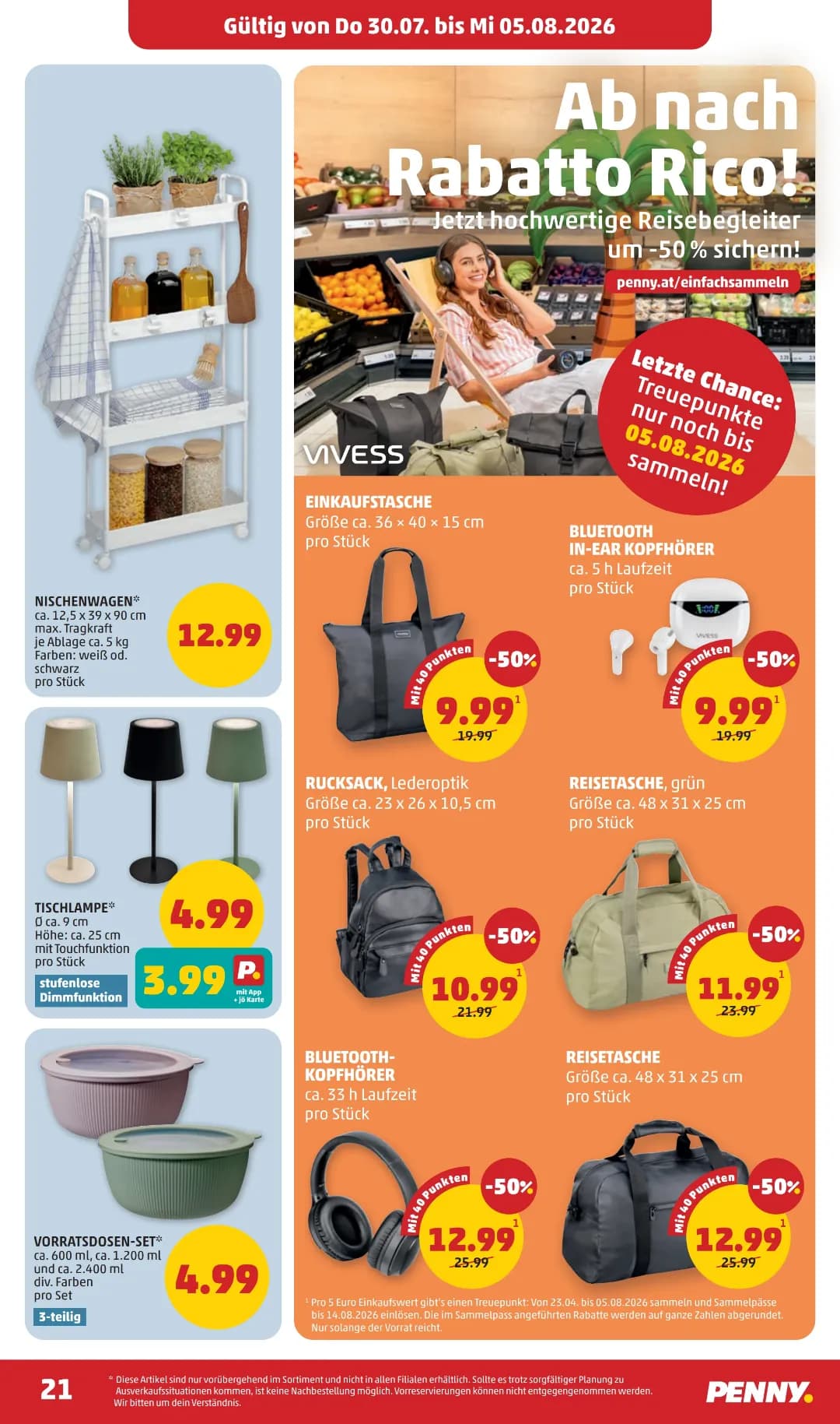 Seite 21 des Penny Flugblatts – Wochenangebote ab 31.07.2026