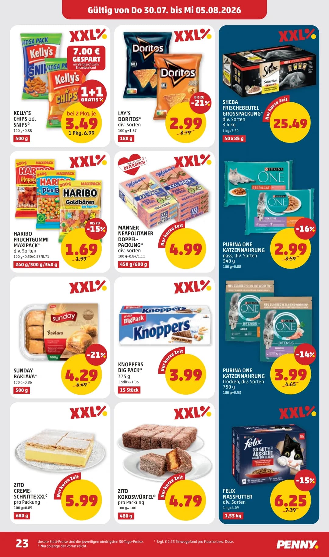 Seite 23 des Penny Flugblatts – Wochenangebote ab 31.07.2026