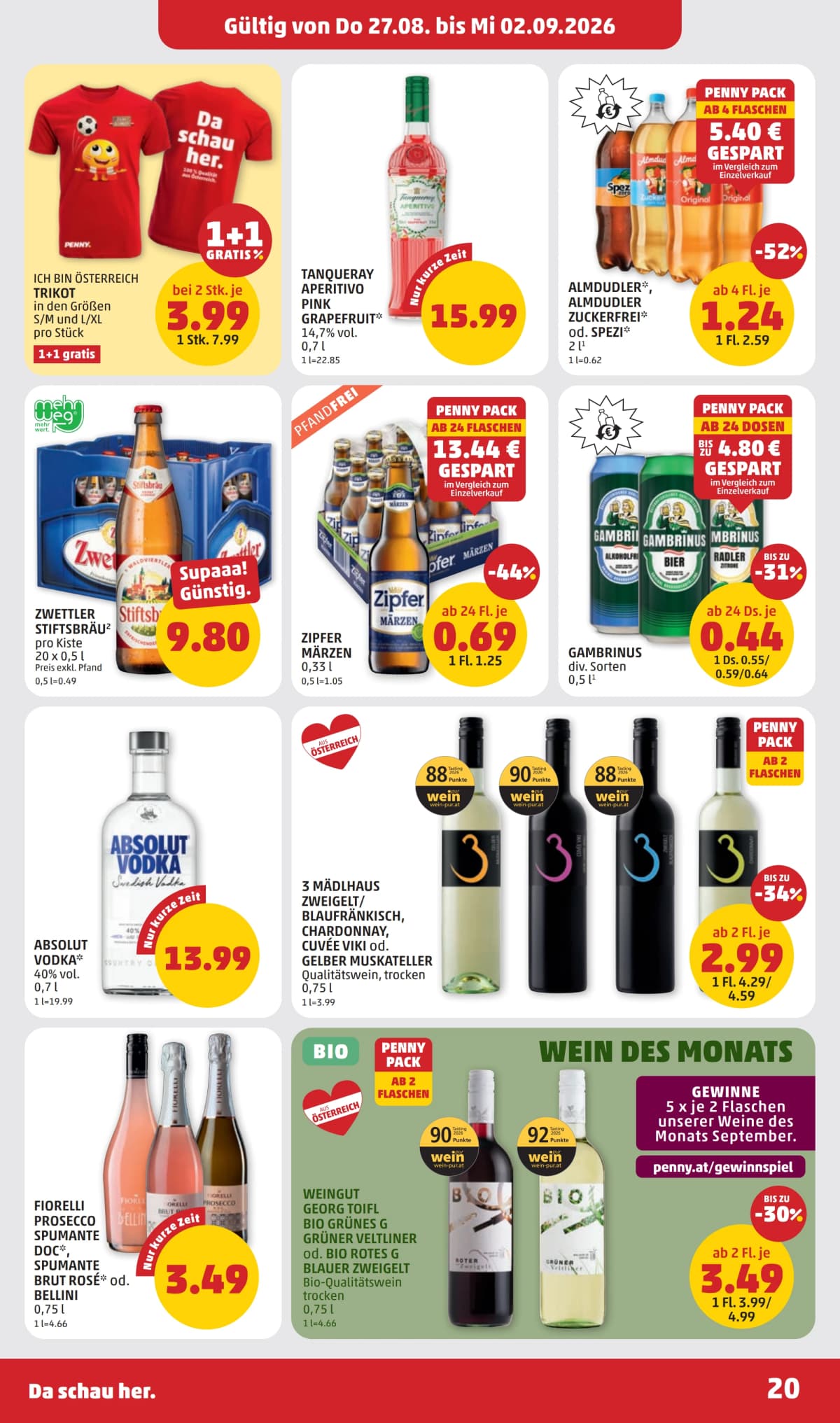 Seite 20 des Penny Flugblatts – Aktuelle Angebote ab 09.09.2026.