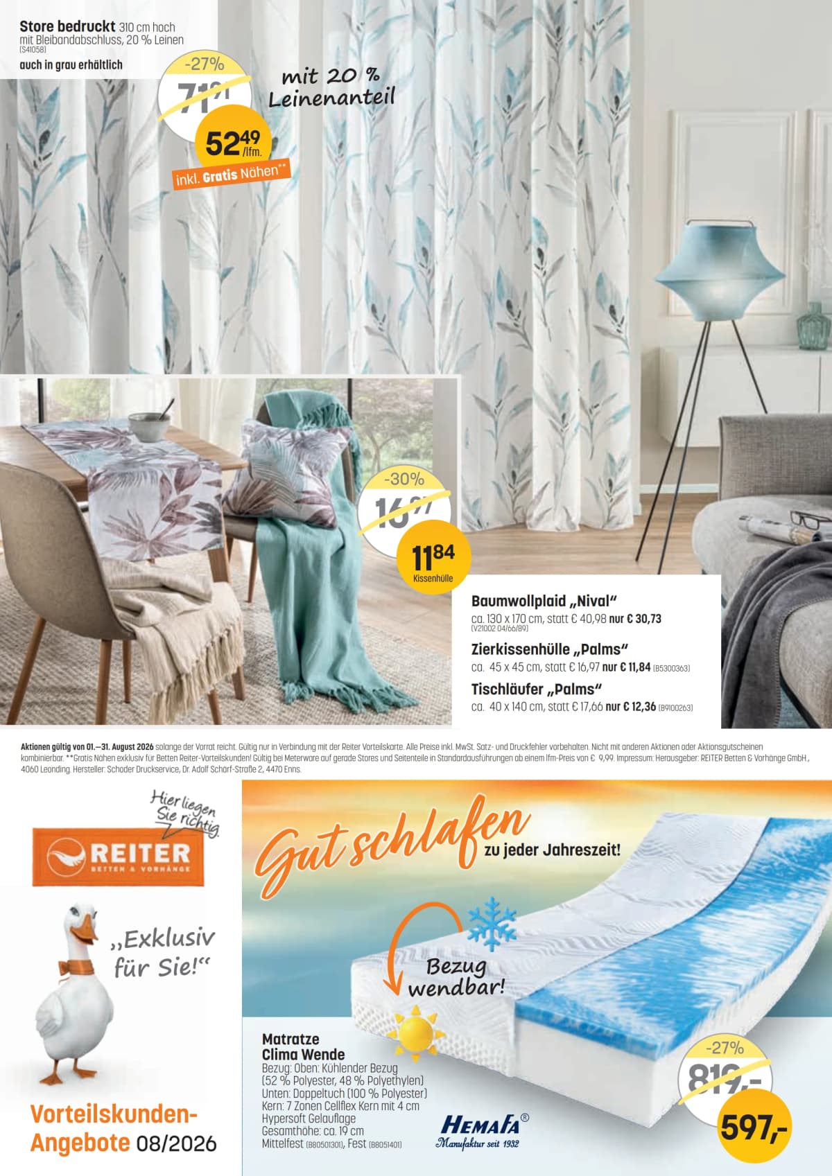 Seite 1 des Reiter Flugblatts – Aktuelle Angebote