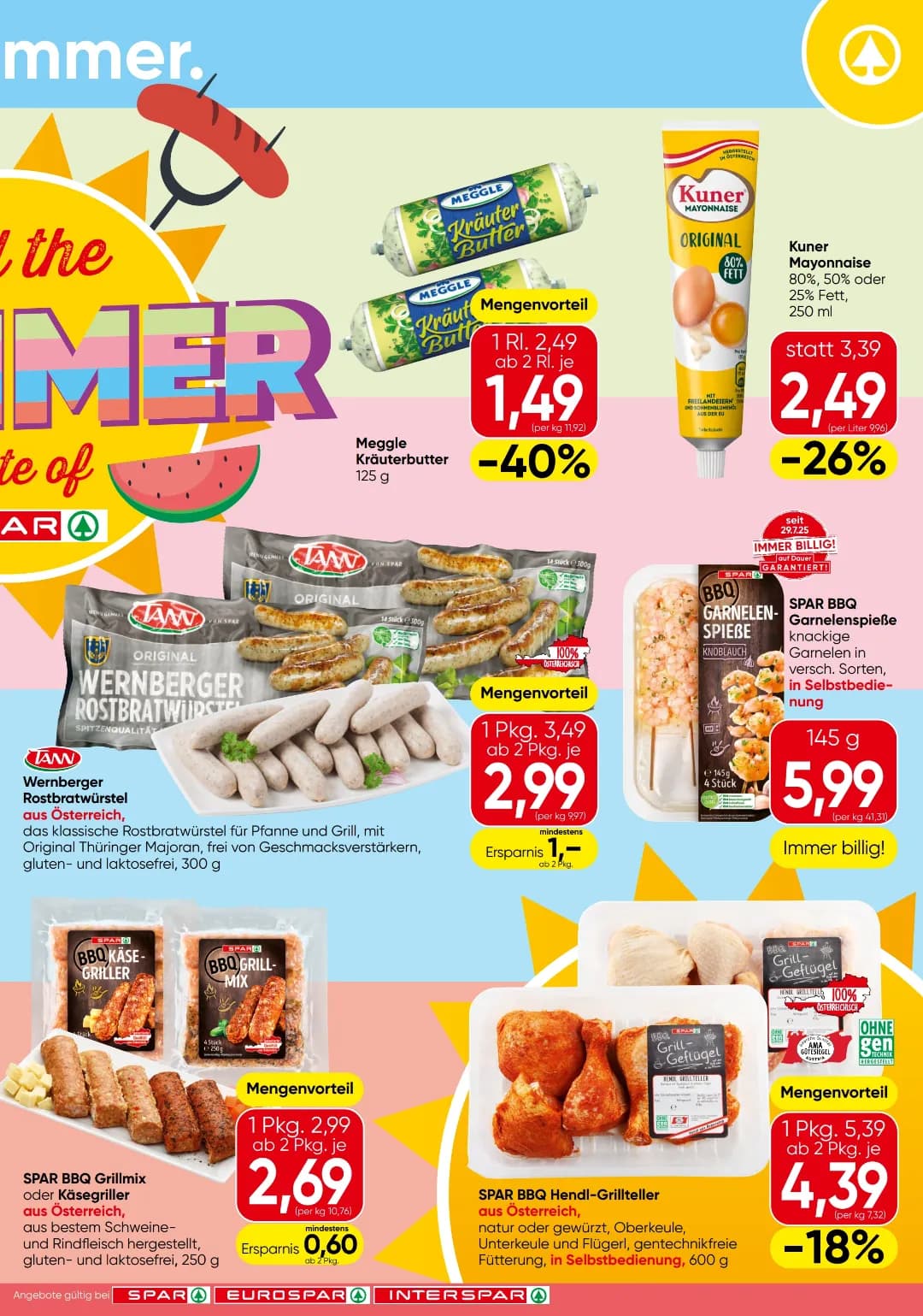 Seite 3 des Spar Flugblatts – Feel The Summer ab 31.07.2026