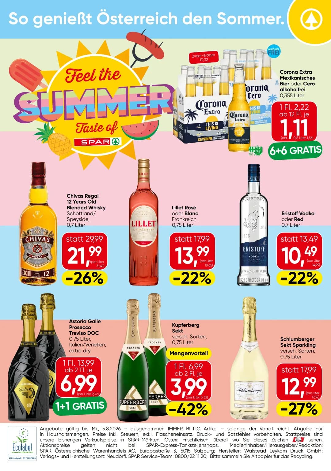 Seite 4 des Spar Flugblatts – Feel The Summer ab 31.07.2026