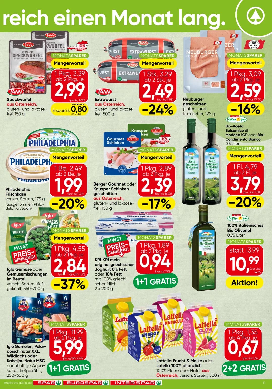 Seite 3 des Spar Flugblatts – Monats Sparer ab 31.07.2026