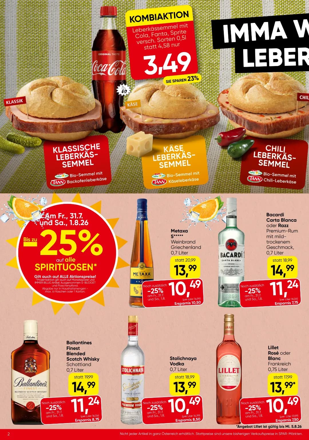 Seite 2 des Spar Flugblatts – Aktuelle Angebote ab 31.07.2026