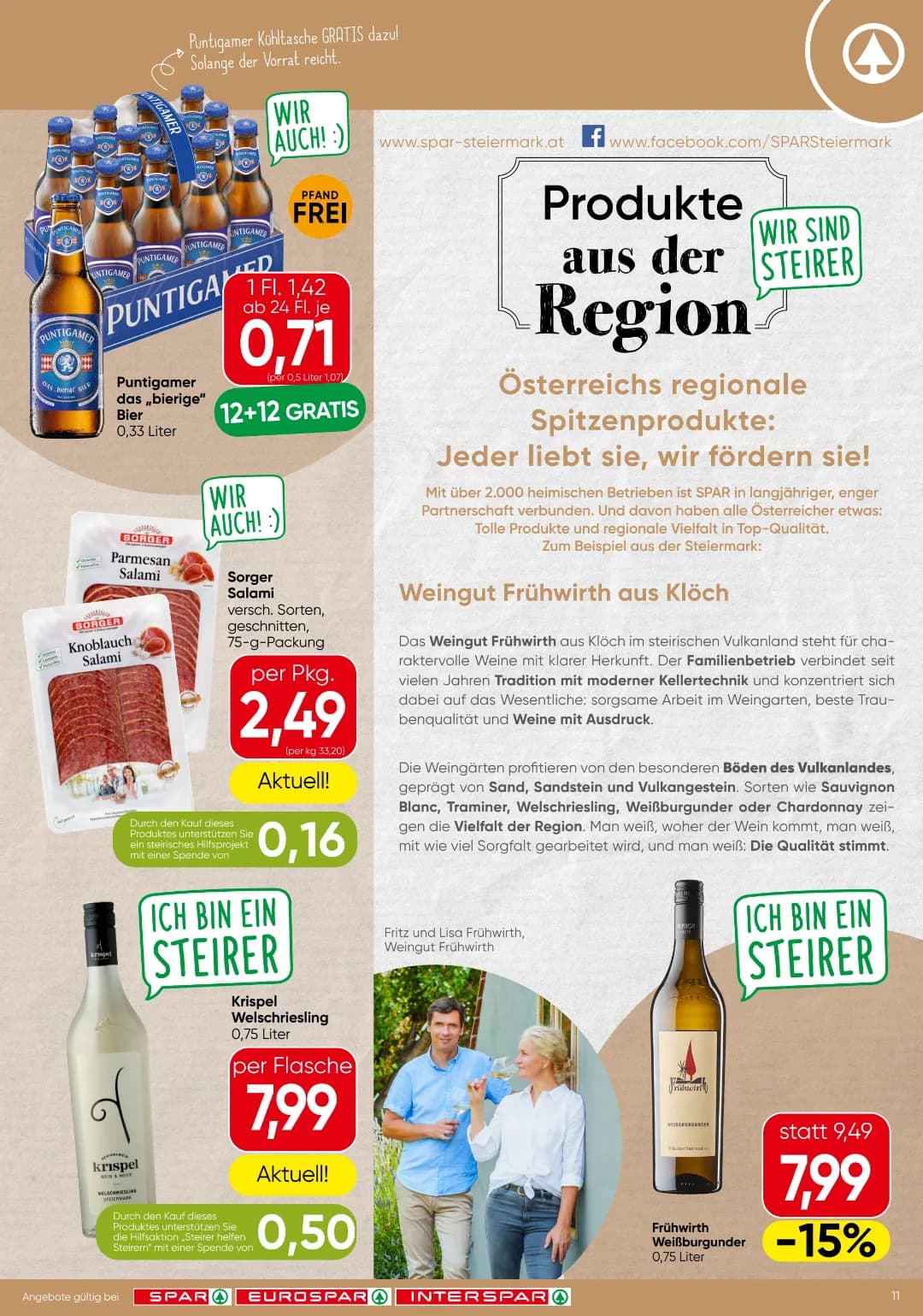 Seite 11 des Spar Flugblatts – Aktuelle Angebote ab 31.07.2026
