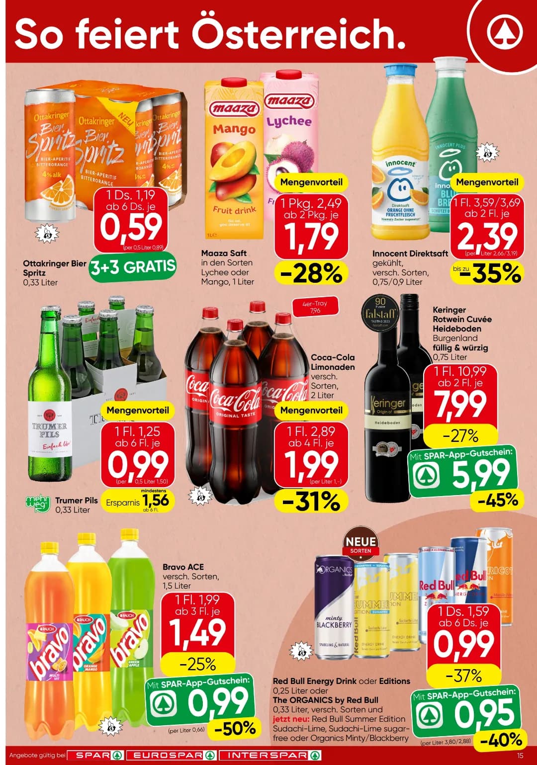 Seite 15 des Spar Flugblatts – Aktuelle Angebote ab 31.07.2026