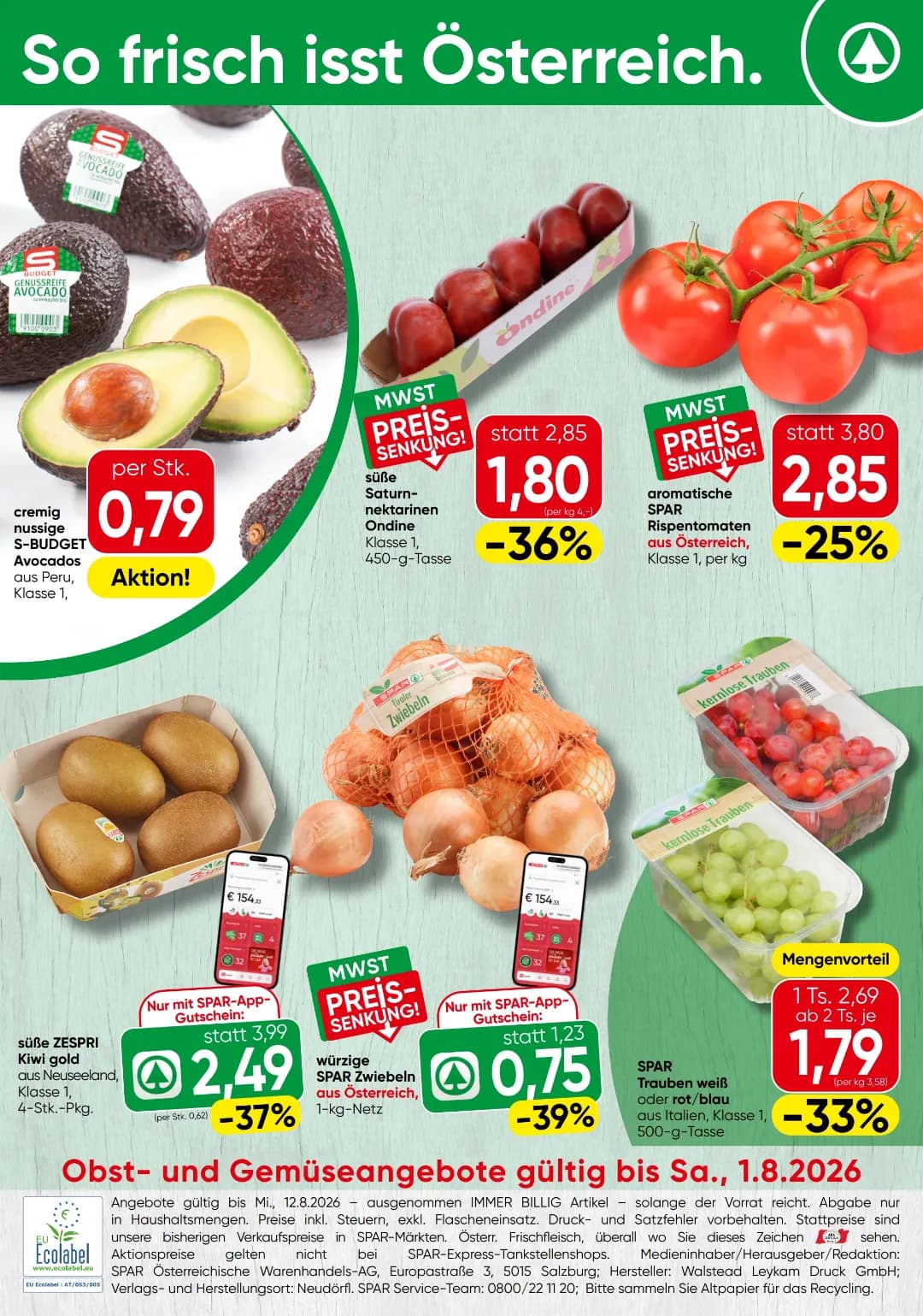 Seite 20 des Spar Flugblatts – Aktuelle Angebote ab 31.07.2026