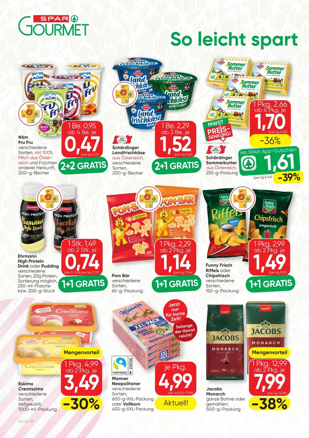 Seite 10 des Spar Flugblatts – Gourmet ab 31.07.2026