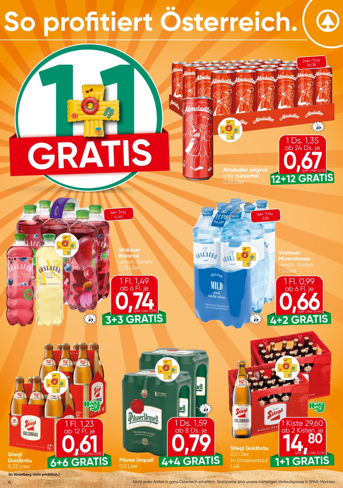 Seite 4 des Spar Flugblatts – Aktuelle Angebote ab 23.08.2026.