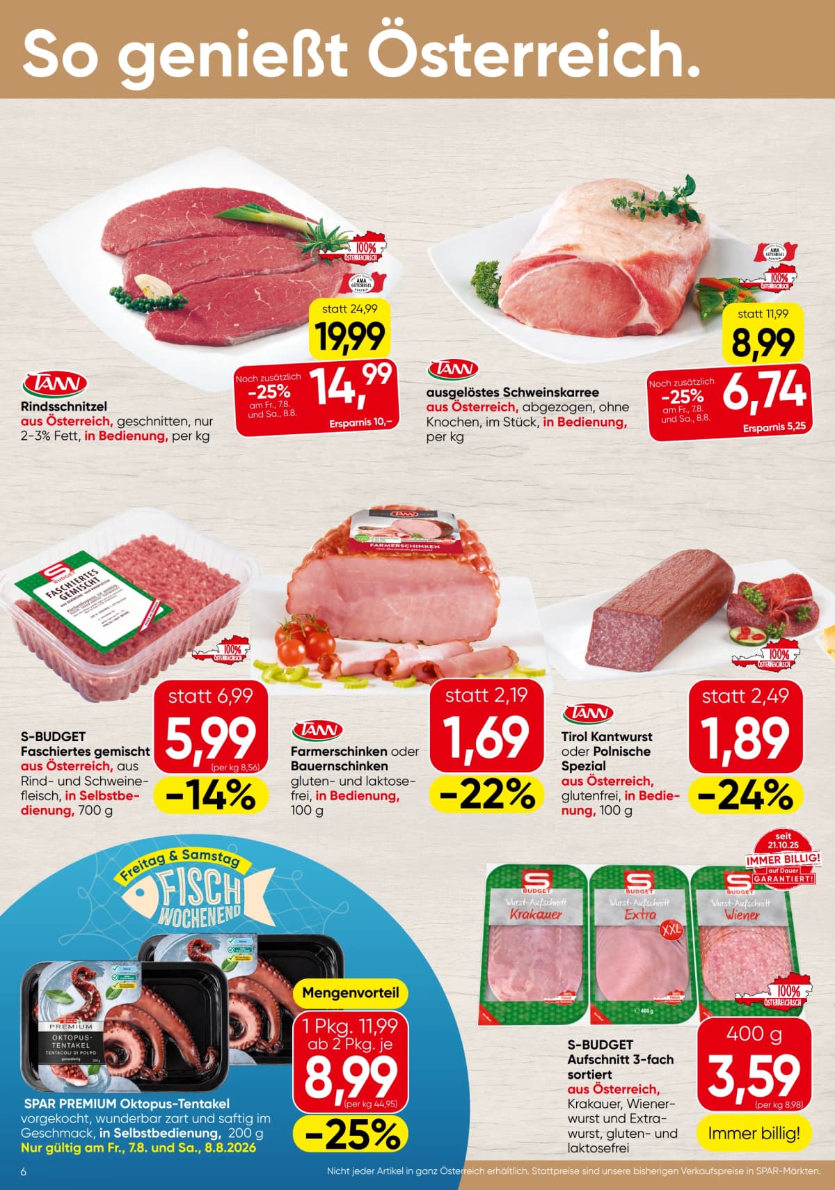 Seite 6 des Spar Flugblatts – Aktuelle Angebote ab 23.08.2026.