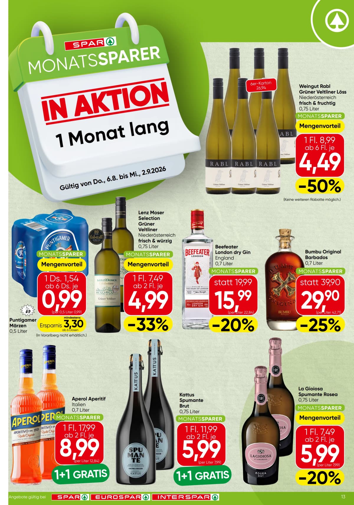 Seite 13 des Spar Flugblatts – Aktuelle Angebote
