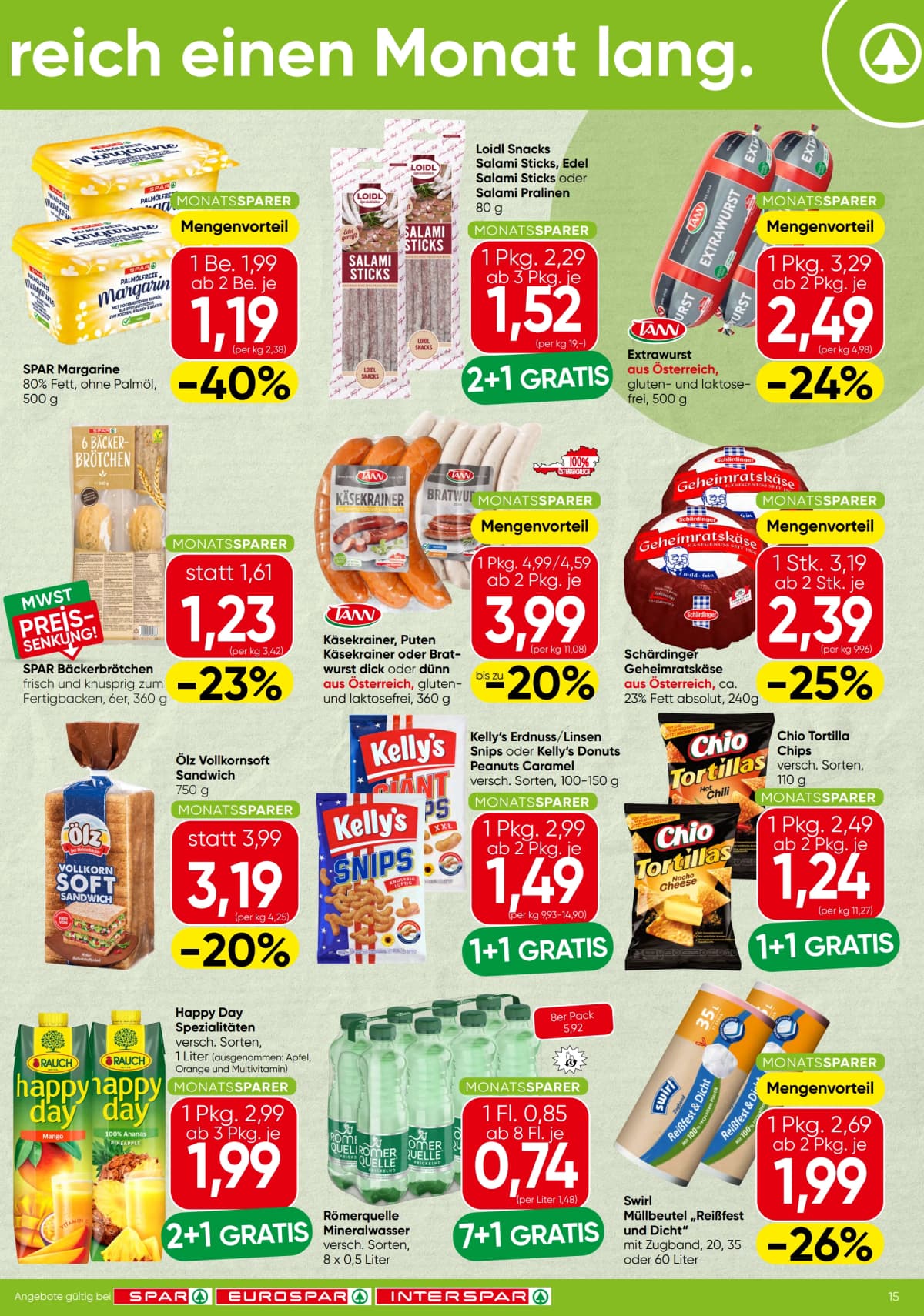 Seite 15 des Spar Flugblatts – Aktuelle Angebote ab 23.08.2026.