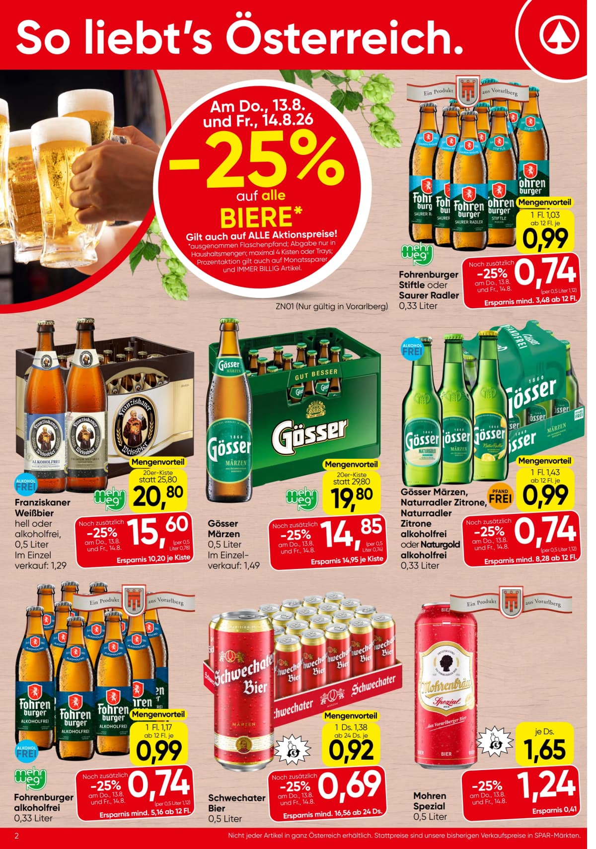 Seite 2 des Spar Flugblatts – Aktuelle Angebote ab 23.08.2026.