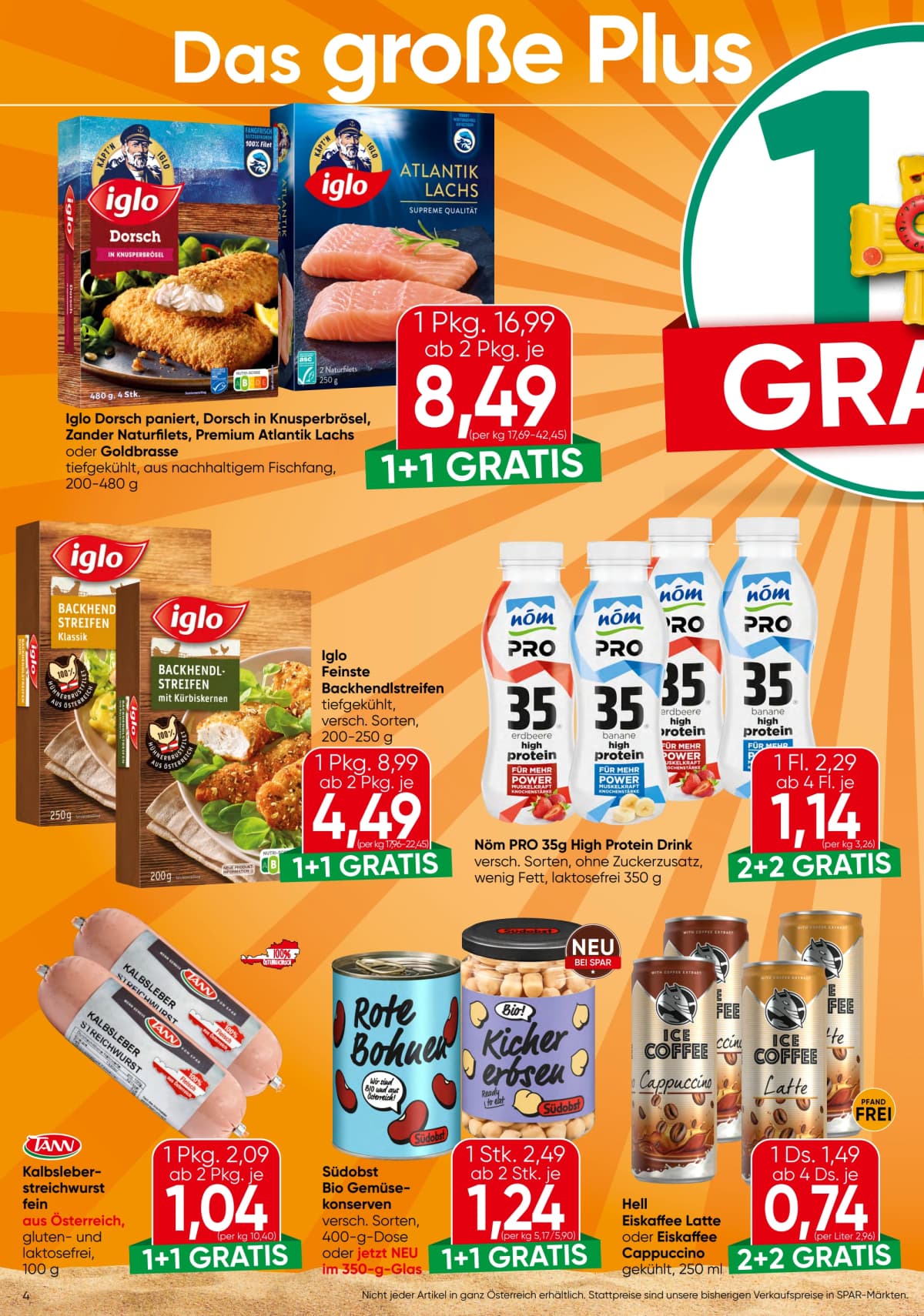 Seite 4 des Spar Flugblatts – Aktuelle Angebote ab 23.08.2026.