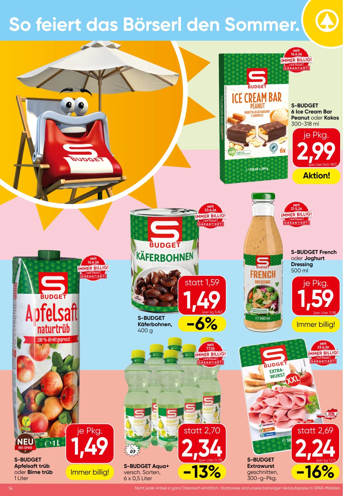 Seite 14 des Spar Flugblatts – Aktuelle Angebote ab 23.08.2026.