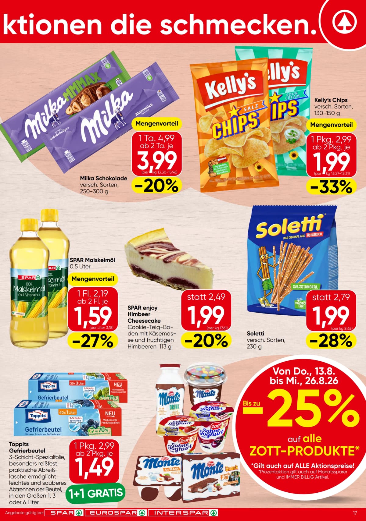 Seite 17 des Spar Flugblatts – Aktuelle Angebote ab 23.08.2026.
