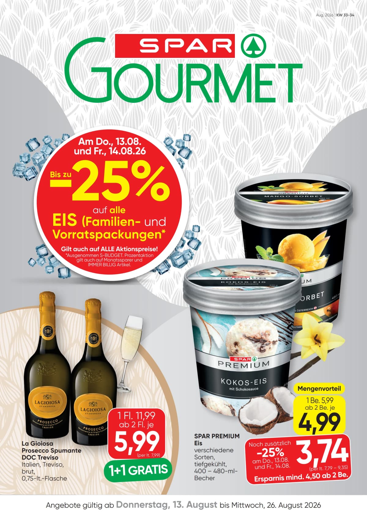 Seite 1 des Spar Flugblatts – Gourmet ab 23.08.2026.