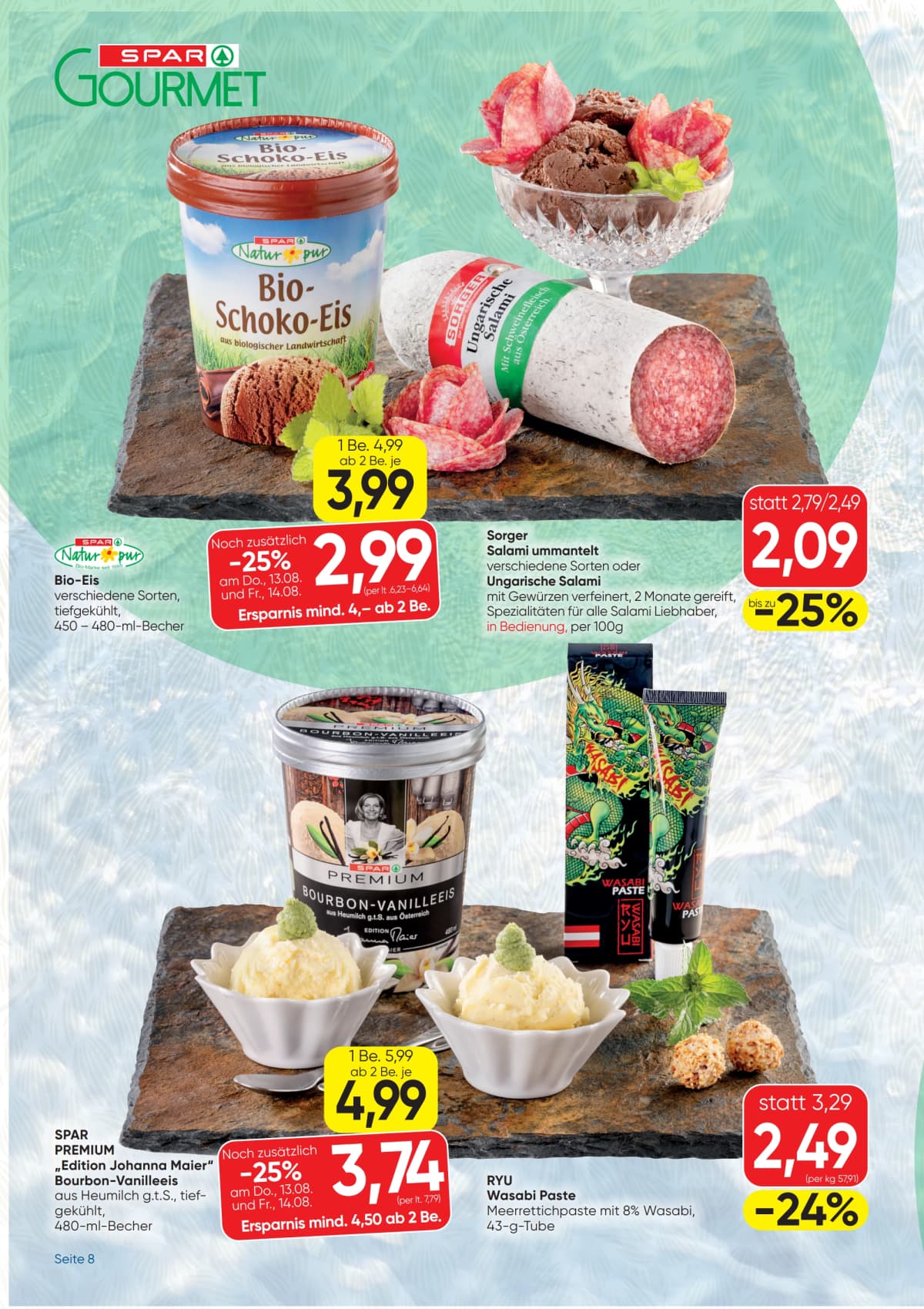 Seite 8 des Spar Flugblatts – Gourmet
