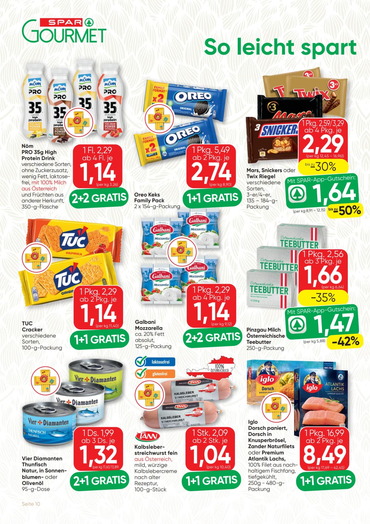 Seite 10 des Spar Flugblatts – Gourmet ab 23.08.2026.
