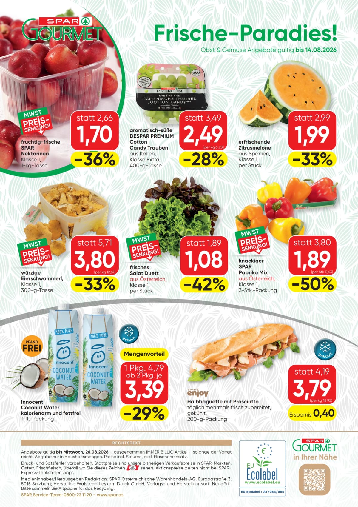 Seite 12 des Spar Flugblatts – Gourmet ab 23.08.2026.