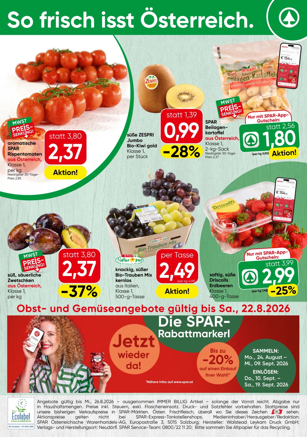 Seite 12 des Spar Flugblatts – Angebote ab 23.08.2026.