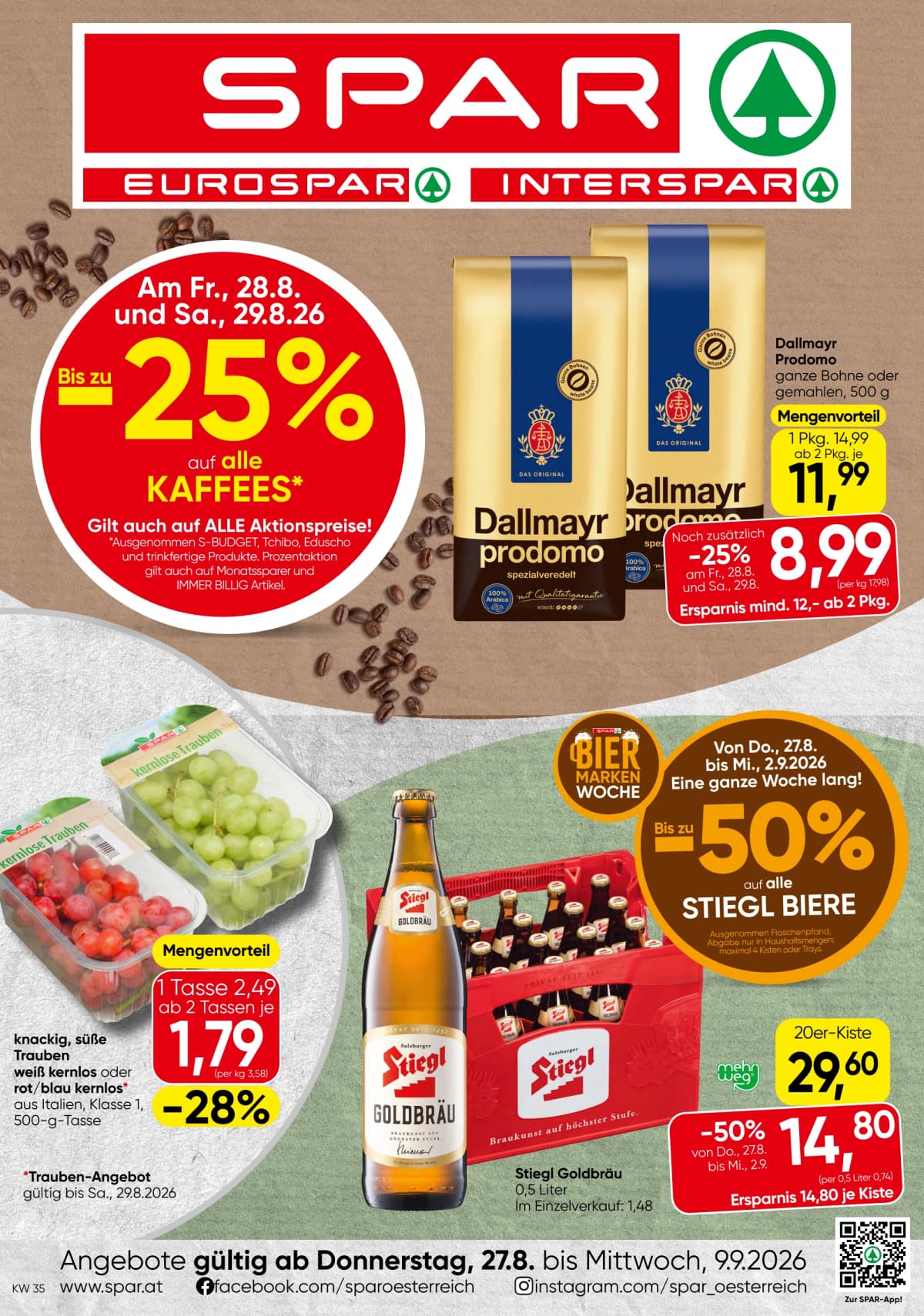 Seite 1 des Spar Flugblatts – Aktuelle Angebote ab 09.09.2026.