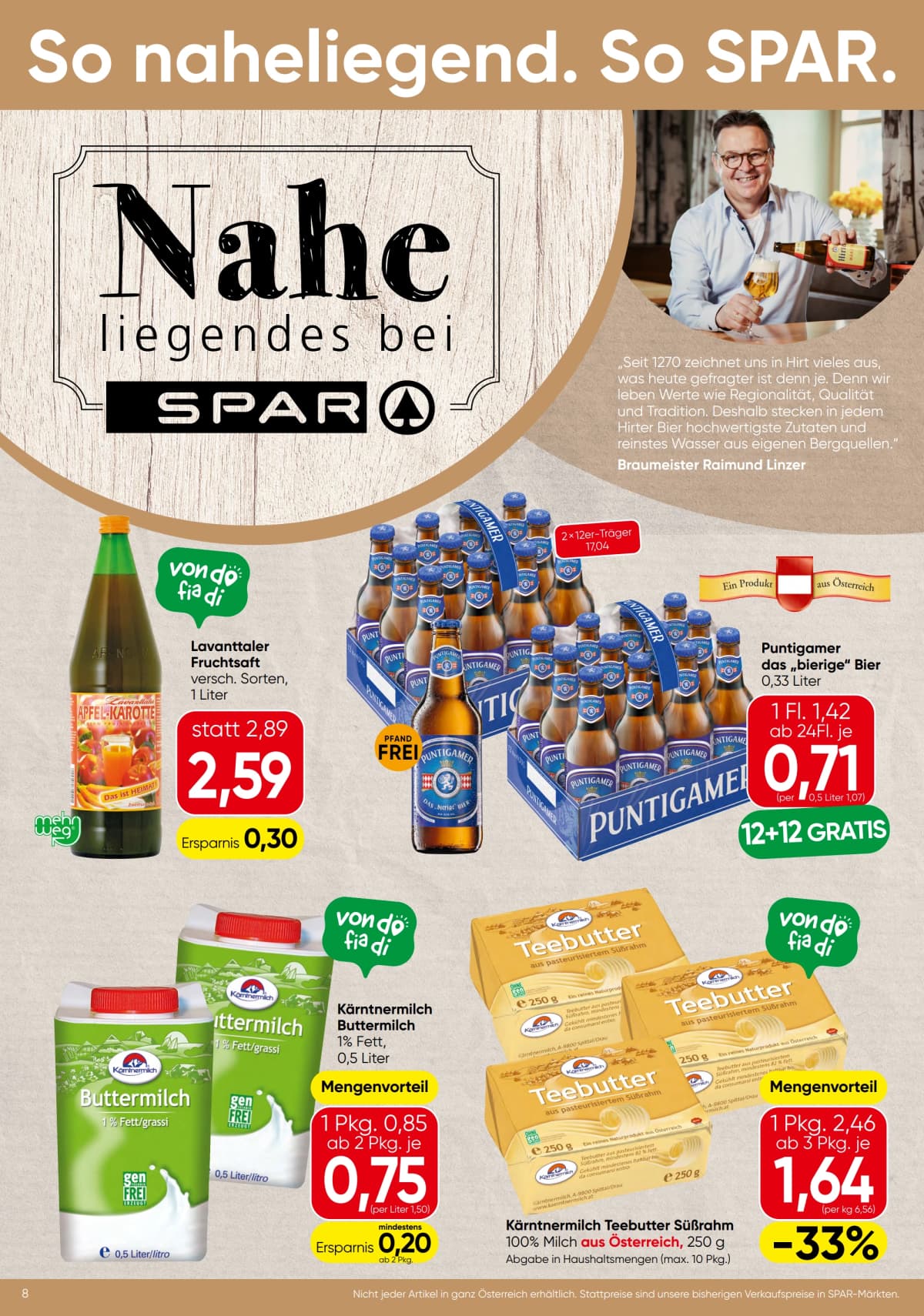 Seite 8 des Spar Flugblatts – Aktuelle Angebote