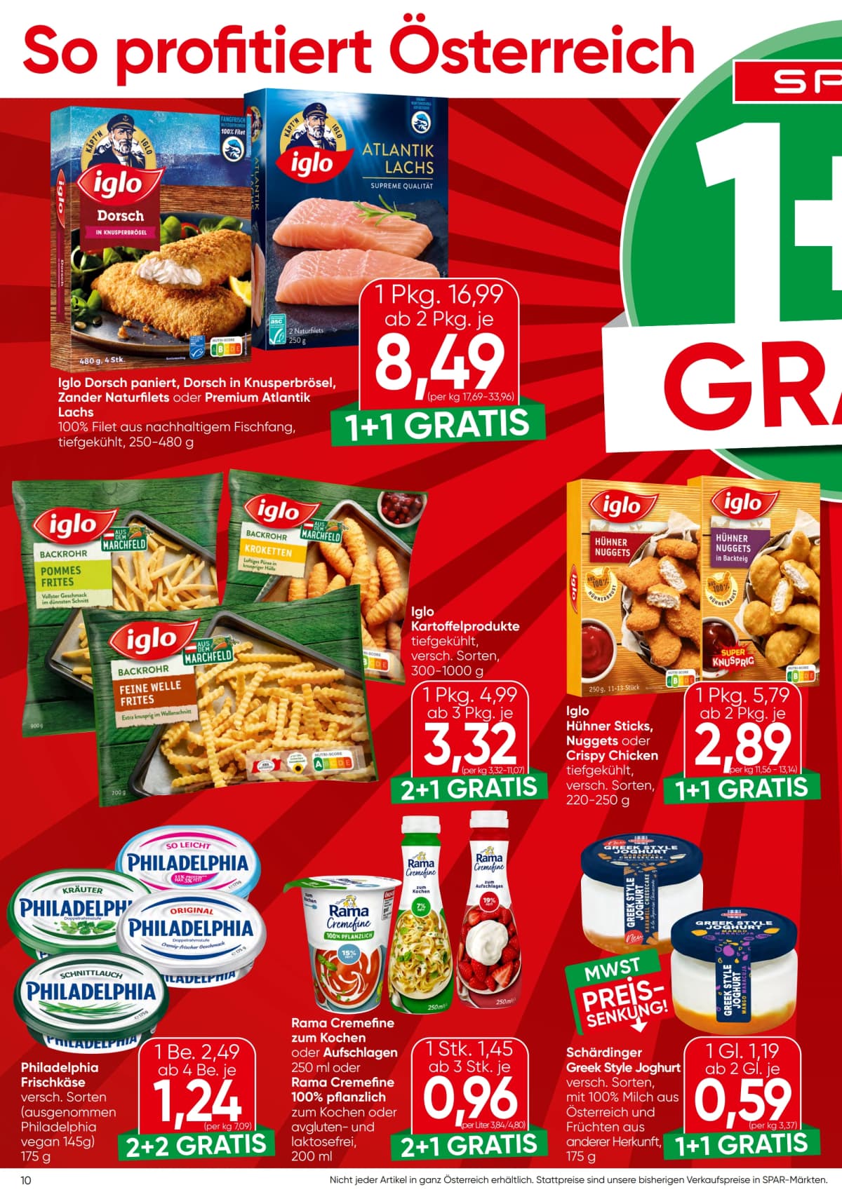 Seite 10 des Spar Flugblatts – Aktuelle Angebote