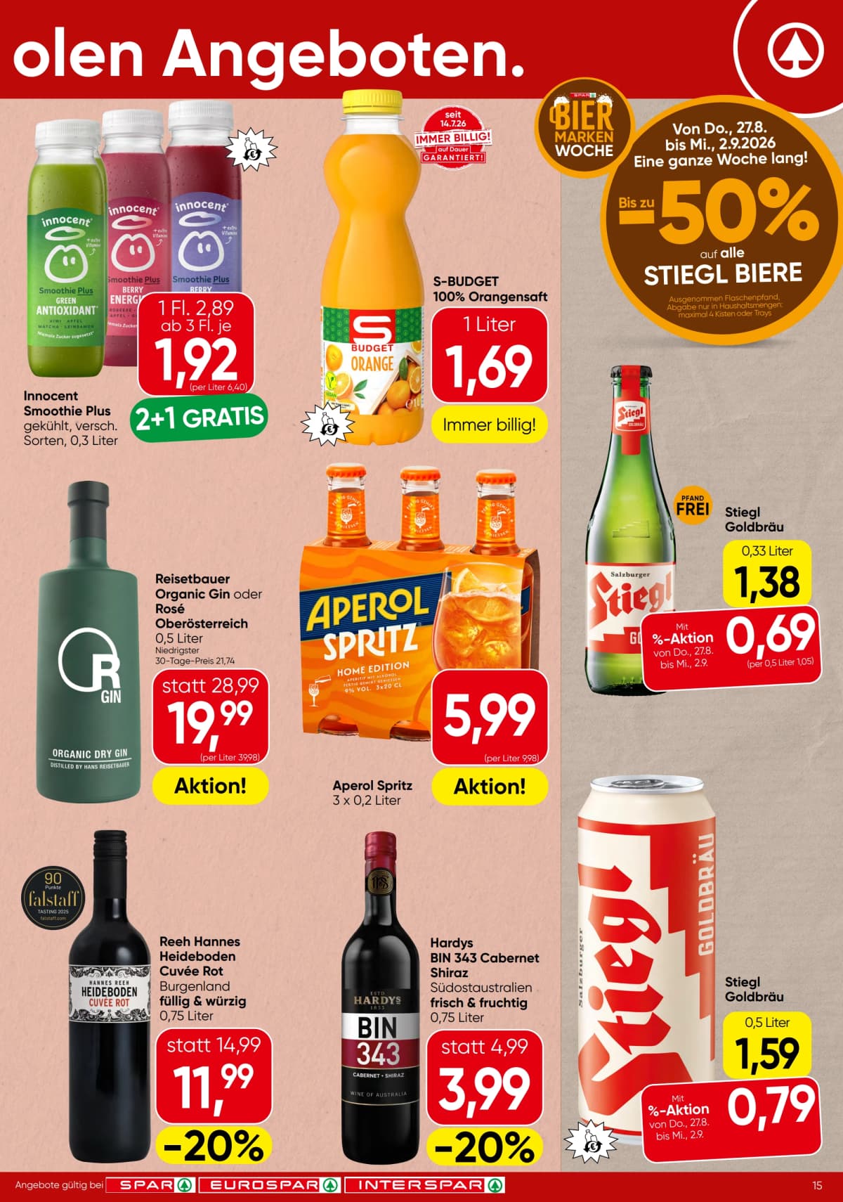 Seite 15 des Spar Flugblatts – Aktuelle Angebote