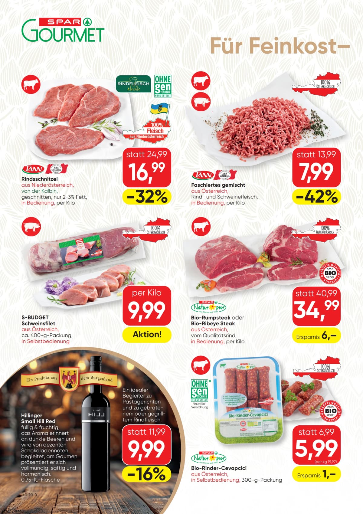 Seite 4 des Spar Flugblatts – Gourmet
