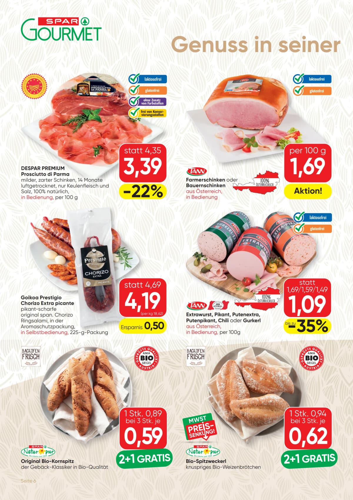 Seite 6 des Spar Flugblatts – Gourmet