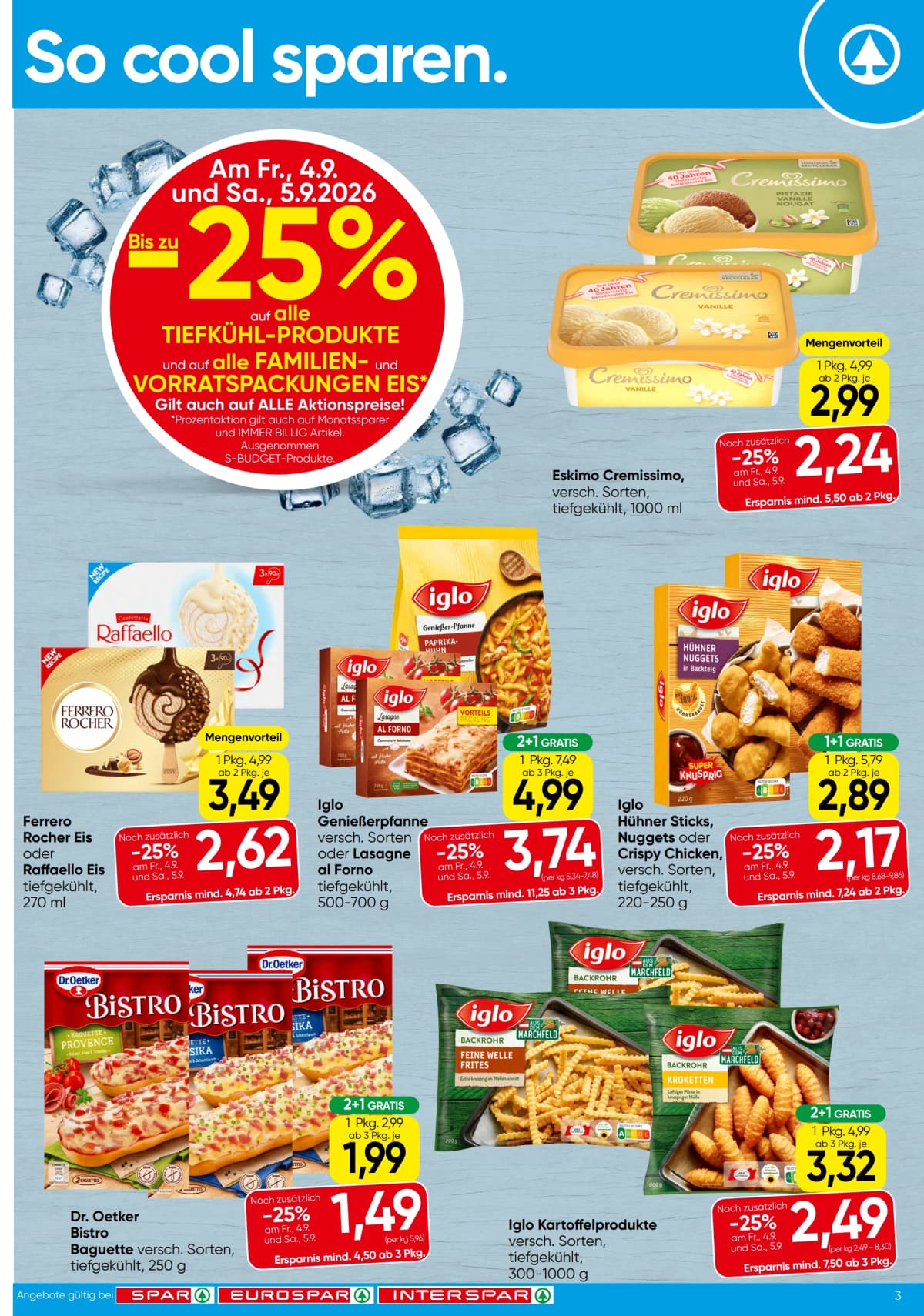 Seite 3 des Spar Flugblatts – Aktuelle Angebote ab 08.09.2026.