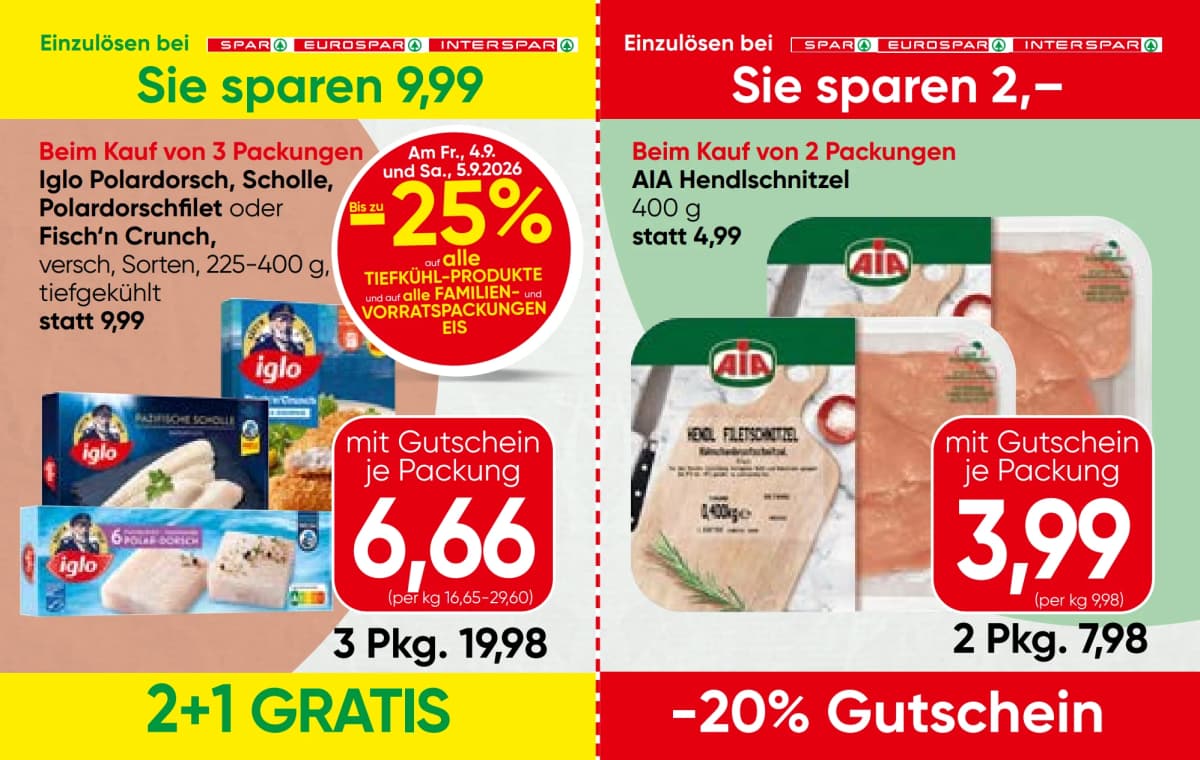 Seite 4 des Spar Flugblatts – Gutscheinheft ab 09.09.2026.