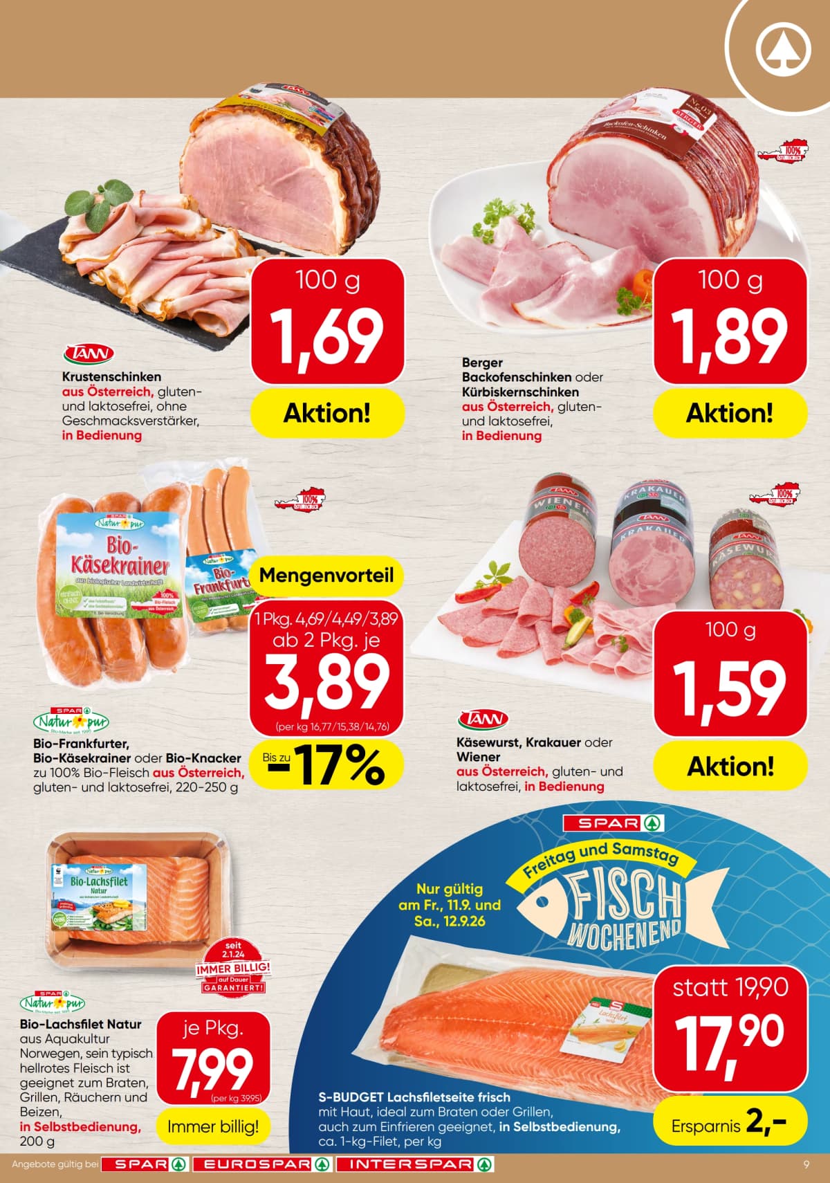 Seite 9 des Spar Flugblatts – Aktuelle Angebote