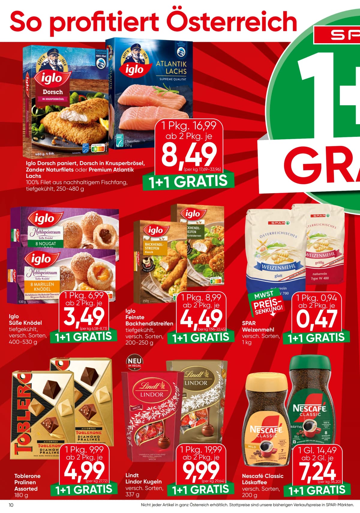 Seite 10 des Spar Flugblatts – Aktuelle Angebote