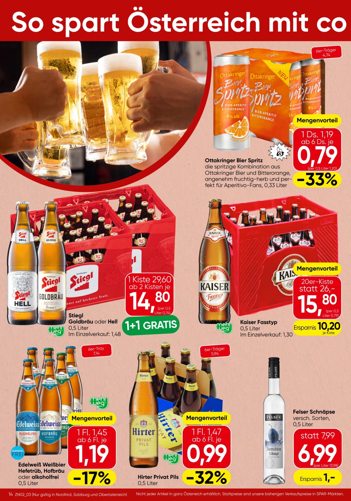 Seite 14 des Spar Flugblatts – Aktuelle Angebote