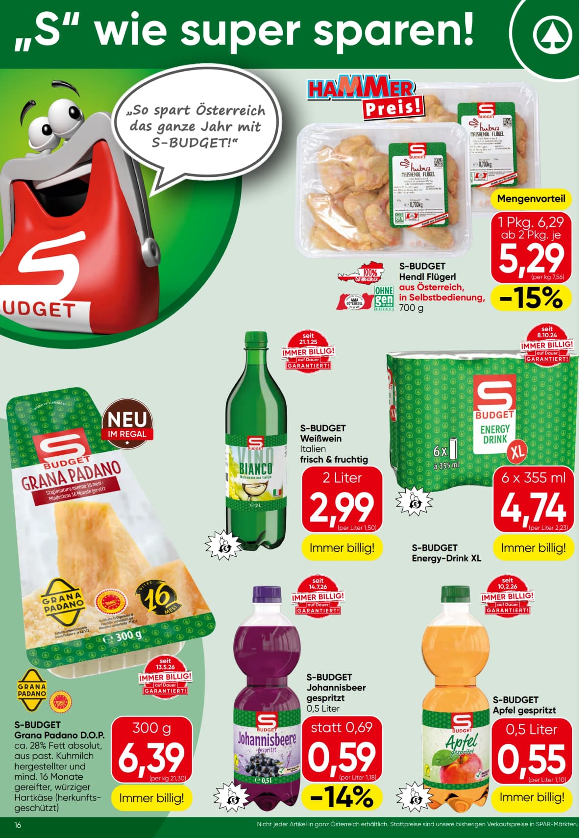 Seite 16 des Spar Flugblatts – Aktuelle Angebote