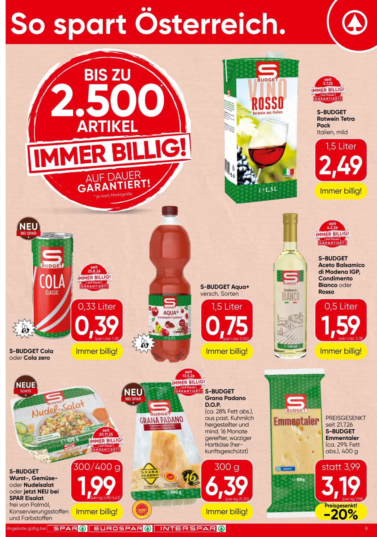 Seite 9 des Spar Flugblatts – Aktuelle Angebote