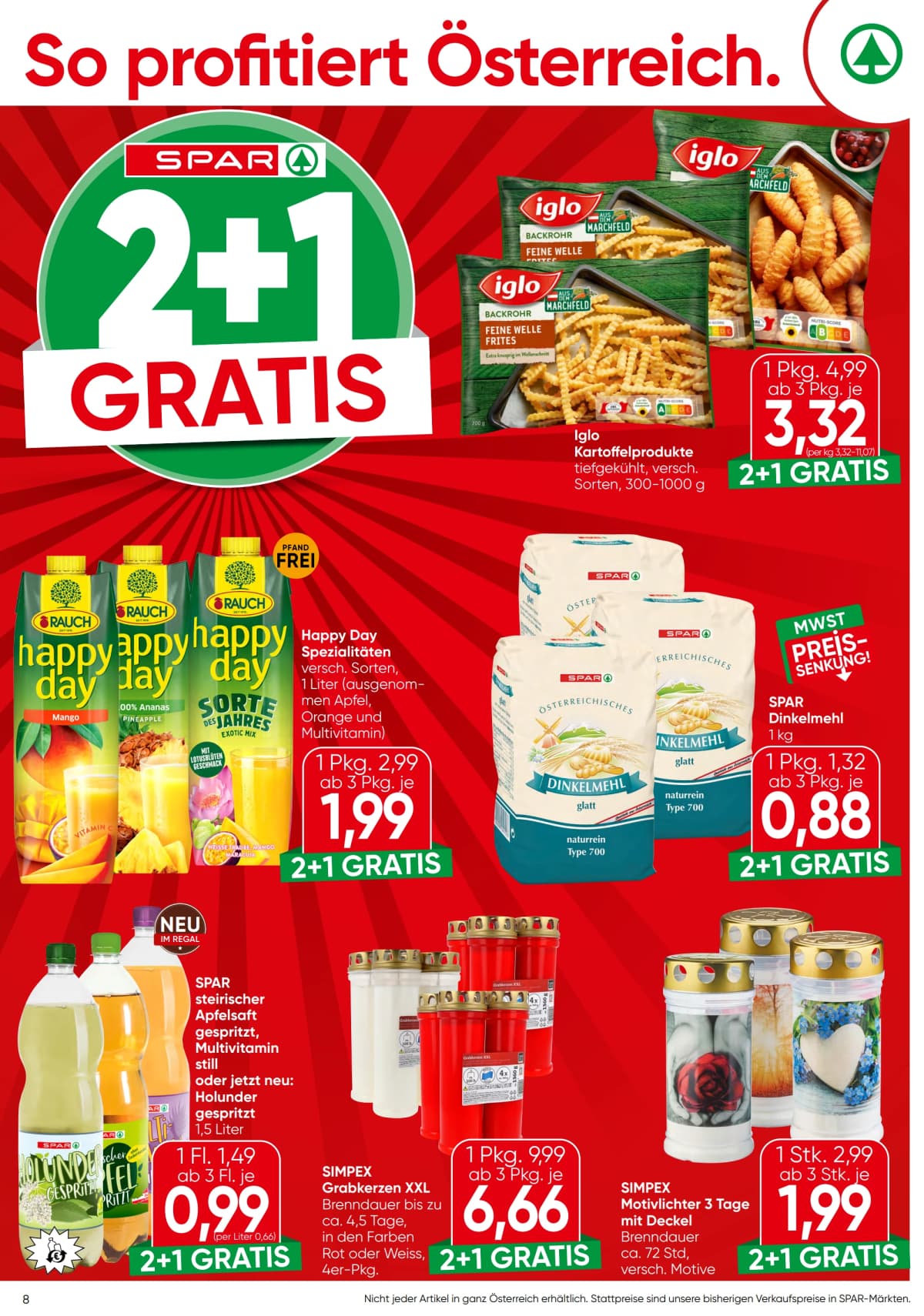 Seite 8 des Spar Flugblatts – Aktuelle Angebote