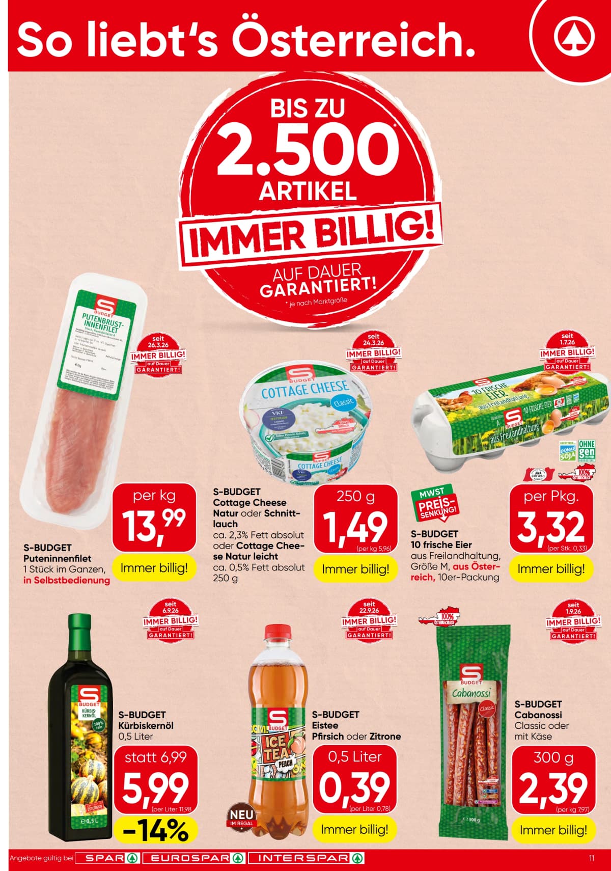 Seite 11 des Spar Flugblatts – Aktuelle Angebote